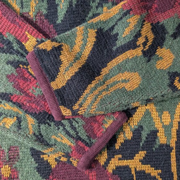VINTAGE Art deco floral knit sweater - Picture 6 of 10